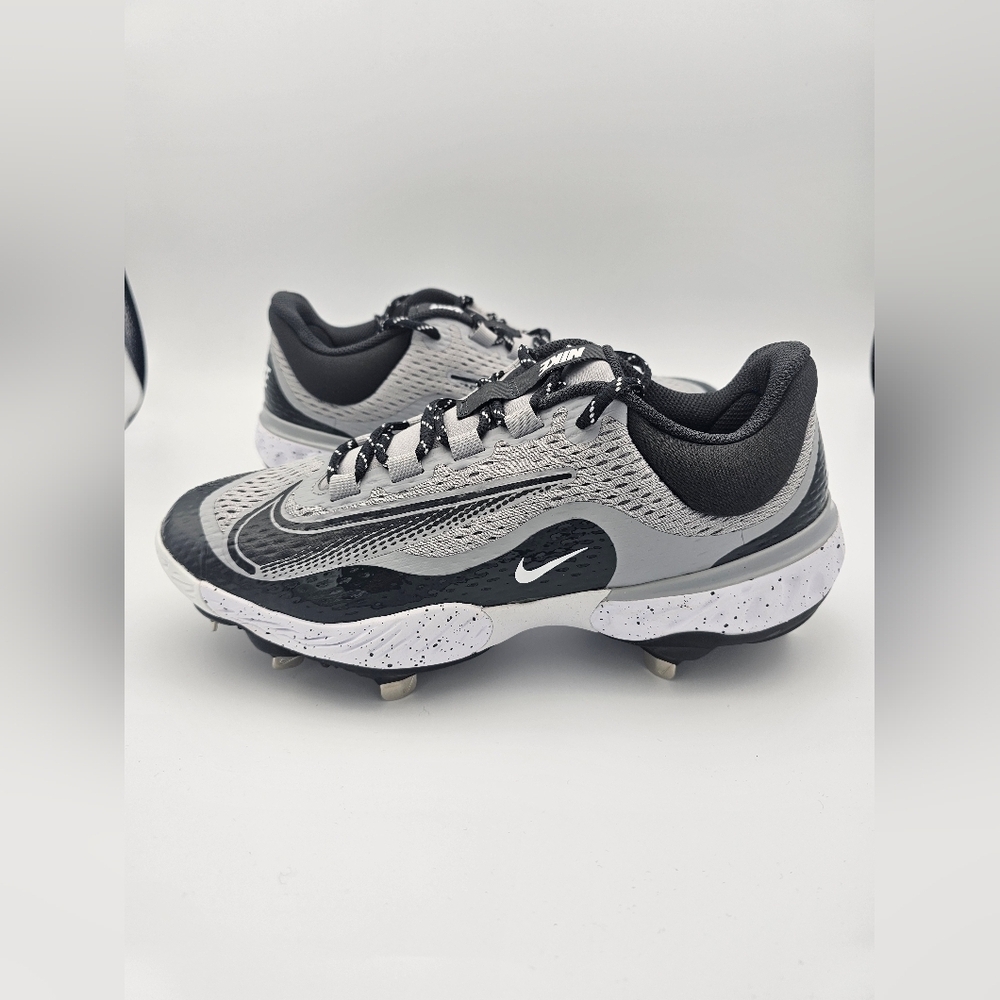 Nike Alpha Huarache Elite 4 Low Grey/Black Baseball Cleats